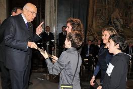 Il Presidente Giorgio Napolitano alla celebrazione del Giorno della Memoria premia le scuole vincitrici del concorso  I giovani ricordano la Shoah  