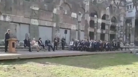 Cerimonia inaugurazione nuovi scavi Italo Danesi al Foro di Cesare