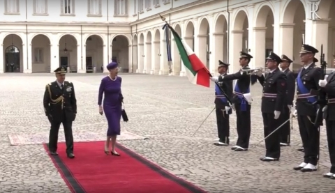 S.M. Margherita II Regina di Danimarca ricevuta al Quirinale dal Presidente della Repubblica Sergio Mattarella