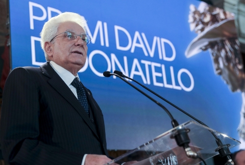 Il Presidente Sergio Mattarella durante la cerimonia di presentazione dei candidati ai Premi David di Donatello per anno 2019