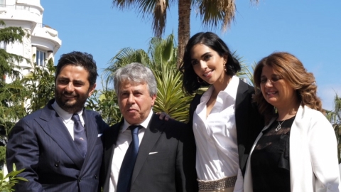 Maria Guardia Pappalardo di Videobank a Cannes 72 per la presentazione del 65° Taormina Film Fest
