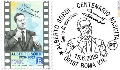 Emesso, per la serie “Le Eccellenze italiane dello Spettacolo”, un francobollo dedicato ad Alberto Sordi nel centenario della nascita