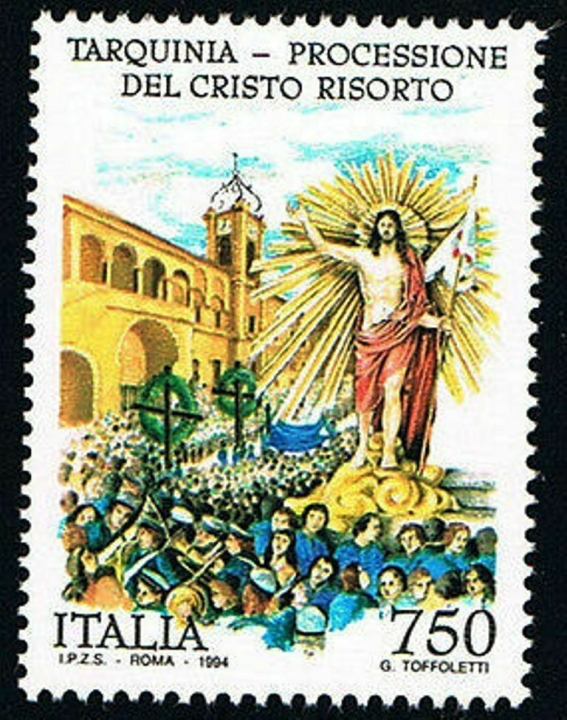 ITALIA 1994 Tarquinia Processione del Cristo Risorto